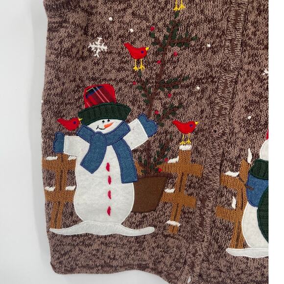 Bobbie Brooks Christmas Snowman Vest Sz 14/16W Cardinal Ugly Holiday Kitsch - Picture 4 of 10